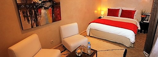 Merzouga room of the riad with its zellige bathroom, riad available tonight in Marrakech