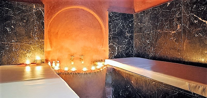 spa hammam riad marrakech svart såpe skrubb privat