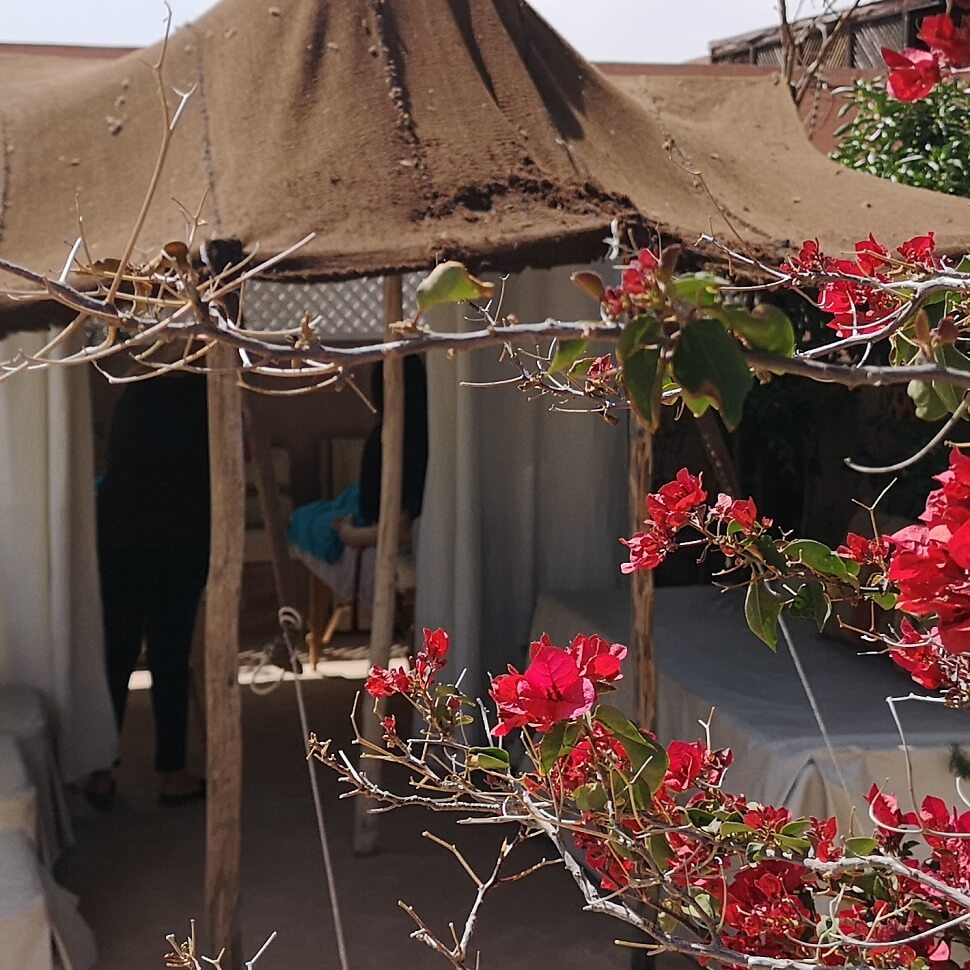 spa of the riad in the Marrakech medina, spa Marrakech with hammam, patio and rooftop terrace
